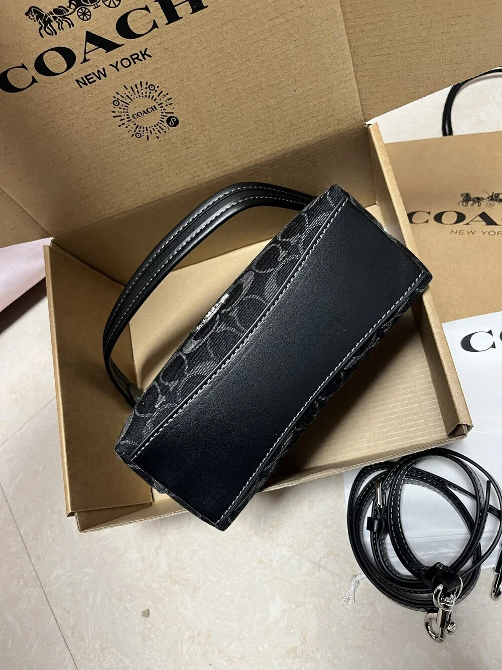 Coach black mini backpack
